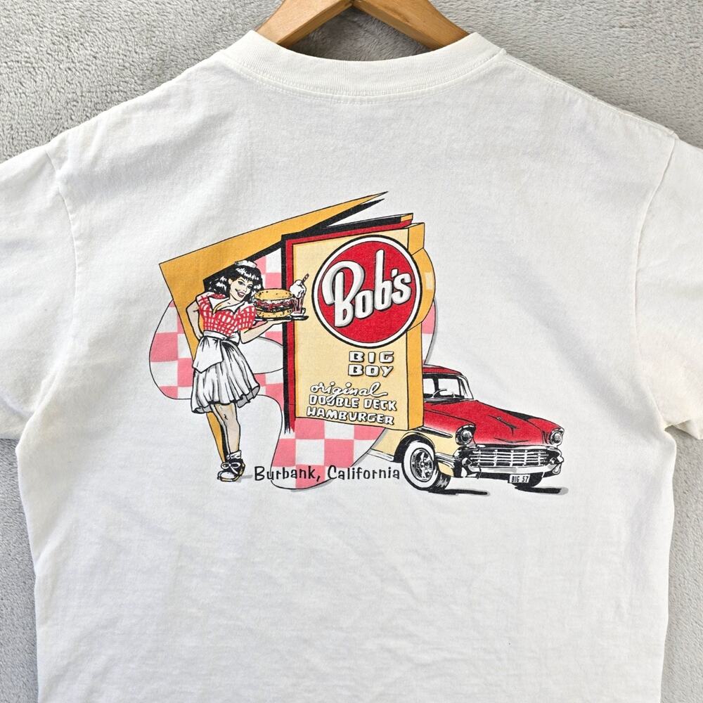Vintage Bob's Big Boy Shirt Mens Large Burbank California 90s Single Stitch USA